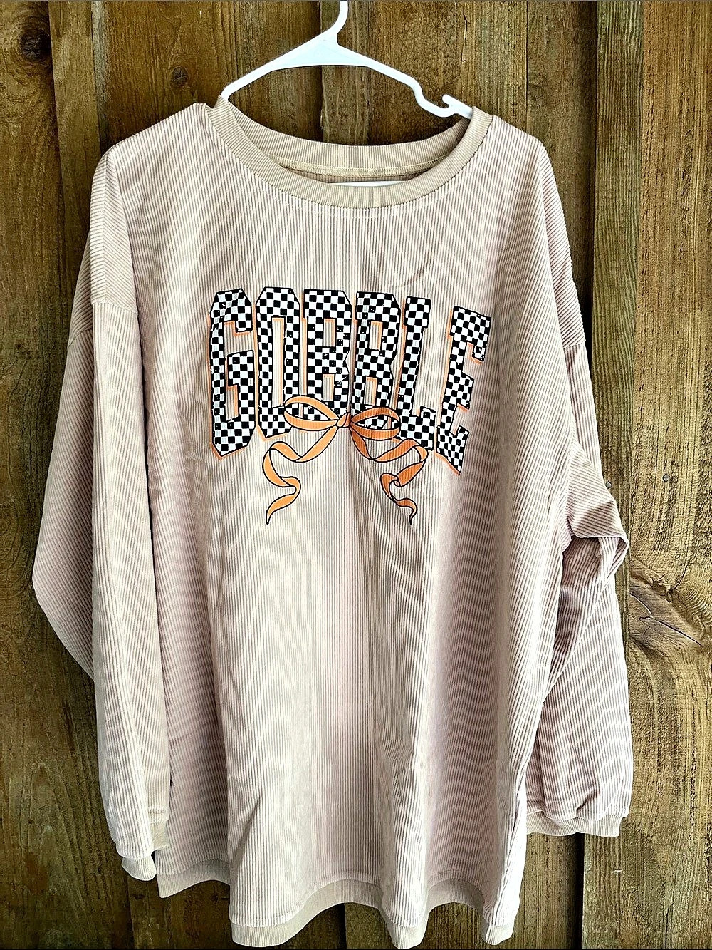 Ribbed Graphic Sweatshirt in Pink Size 2XL